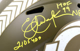 Eric Dickerson Signed F/S Rams Salute to Service Speed Auth Helmet W/3 ins-BAW