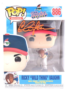 Charlie Sheen Autographed Ricky "Wild Thing" Vaughn Funko Pop #886-JSA W *Orange