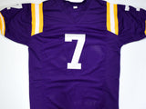 Leonard Fournette Autographed Purple College Style Jersey- JSA W *Black