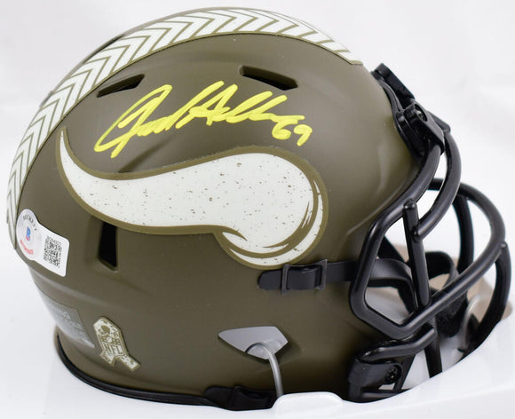 Jared Allen Signed Vikings Salute to Service Speed Mini Helmet-Beckett W Holo