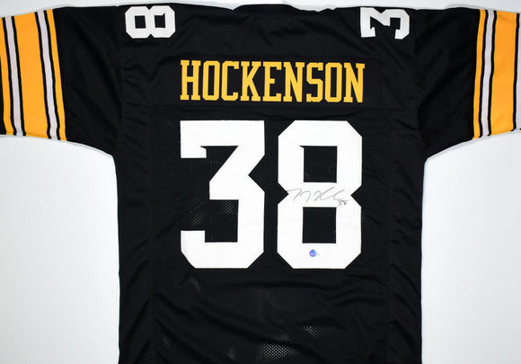 TJ Hockenson Autographed Black College Style Jersey *M8- Beckett W Hologram