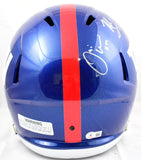 Strahan Justin Tuck Osi Umenyiora Signed Giants F/S Speed Helmet-Beckett W Holo