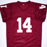 Sam Bradford Autographed Crimson College Style Jersey w/Heisman #1- Beckett W