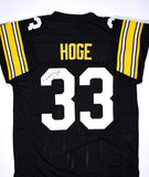 Merrill Hoge Autographed Black Pro Style Jersey- Beckett Hologram *Black