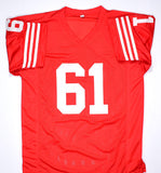 Jesse Sapolu Autographed Red Pro Style Jersey - Beckett Hologram *Black