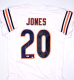 Thomas Jones Autographed White Pro Style Jersey- Beckett Hologram *Silver