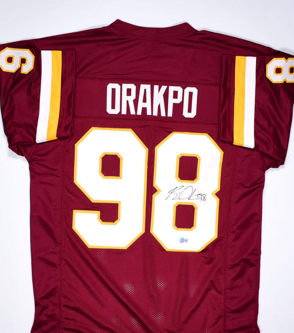 Brian Orakpo Autographed Maroon Pro Style Jersey- Beckett Hologram *Black