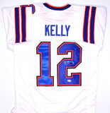 Jim Kelly Autographed White Pro Style Jersey- JSA W *Silver