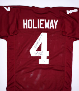 Jamelle Holieway Signed Crimson College Style Jersey w/Natl Champs- Beckett Holo