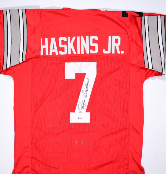 Dwayne Haskins Autographed Red College Style Jersey - Beckett *Black