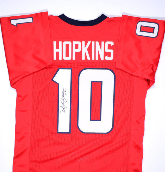 DeAndre Hopkins Autographed Red Pro Style Jersey- JSA W *Black