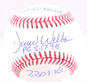 David Wells Autographed Rawlings OML Baseball w/ 3 Stats- Beckett W Hologram