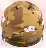 Joe Namath Signed Jets Camo Speed Mini Helmet-Beckett W Hologram *White *Stacked