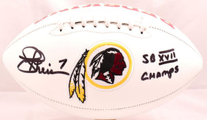 Joe Theismann Signed Washington Football Logo Football w/ SB Champs -Beckett W