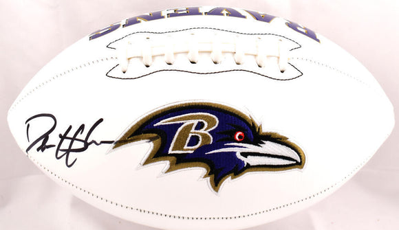 Deion Sanders Autographed Baltimore Ravens Logo Football- Beckett W Hologram