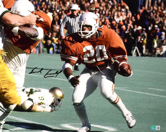 Earl Campbell Signed Texas Longhorns 16x20 Running Photo- Beckett W Holo *Black