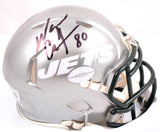 Wayne Chrebet Autographed New York Jets Flash Speed Mini Helmet - Beckett W Holo