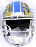 Barry Sanders Autographed Detroit Lions F/S Camo Speed Helmet - Beckett W Holo