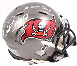 Ronde Barber Signed Buccaneers 97-13 Speed Mini Helmet w/SB Champs-BeckettW Holo