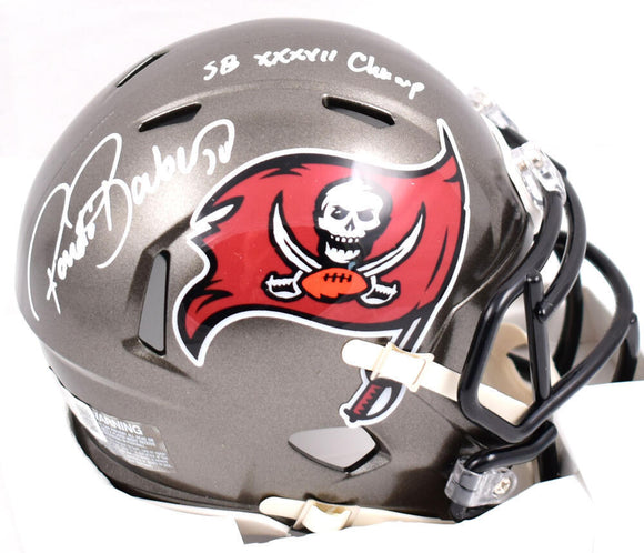 Ronde Barber Signed Buccaneers 97-13 Speed Mini Helmet w/SB Champs-BeckettW Holo