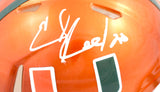 Ed Reed Autographed Miami Hurricanes Flash Speed Mini Helmet- Beckett W Hologram