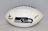 Steve Largent Autographed Seattle Seahawks Logo Football with HOF and JSA W Auth