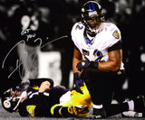 Ray Lewis Signed Ravens 16x20 Over Roethlisberger Photo w/Got You-Beckett W Holo