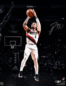 Damian Lillard Signed Trail Blazers 16x20 Spotlight Jump Shot Photo-BA W Holo