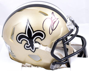 Derek Carr Autographed New Orleans Saints Speed Mini Helmet-Beckett W Hologram