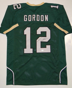 Josh Gordon Autographed Green College Style Jersey- JSA Witness Auth *2