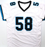 Thomas Davis Autographed White Pro Style Jersey- Prova *Silver