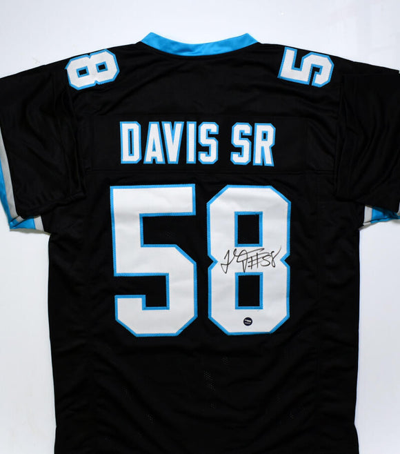 Thomas Davis Autographed Black Pro Style Jersey- Prova *Black