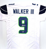 Kenneth Walker III Autographed White Pro Style Jersey-Beckett W Hologram *Silver