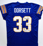 Tony Dorsett Signed Blue College Style Jersey w/ Heisman Natl Champs - BA W Holo