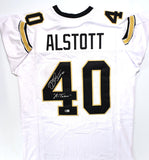 Mike Alstott Autographed White College Style Jersey w/A-Train - Beckett W Holo