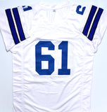 Nate Newton Autographed White Pro Style Jersey w/3x SB Champs- Prova *Silver