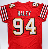 Charles Haley Autographed Red Pro Style Jersey- Beckett W Hologram *Black