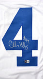 Charles Haley Autographed White Pro Style Jersey- Beckett W Hologram *Silver