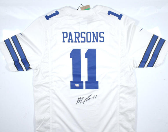 Micah Parsons Autographed Dallas Cowboys White Nike Game Jersey-Fanatics *Black