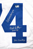 Bob Lilly Autographed White Pro Style Jersey w/3 Inscriptions - Beckett W Holo