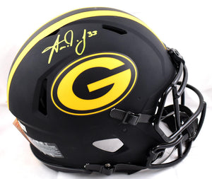 Aaron Jones Signed Packers F/S Eclipse Speed Authentic Helmet- Beckett W Holo