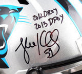 Luke Kuechly Signed Carolina Panthers F/S Speed Helmet w/2 insc.- Beckett W Holo