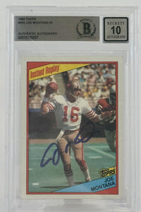 1984 Topps #359 Instant Replay  Joe Montana Auto SF 49ers BAS Autograph 10