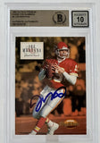 1994 Skybox Premium Inside the Numbers #8 Joe Montana Auto KC Chiefs BAS Auto 10