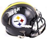 Derek Watt Autographed Steelers Speed Mini Helmet- Beckett W Hologram *Silver