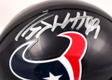 JJ Watt Autographed Houston Texans Mini Helmet- Beckett W Hologram *Silver