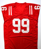 JJ Watt Autographed Red College Style Jersey-Beckett W Hologram *Black