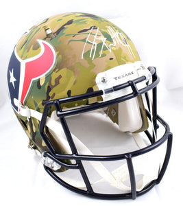 JJ Watt Autographed Texans F/S Camo Speed Authentic Helmet-Beckett W Hologram