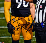 JJ TJ Watt Autographed Steelers Texans 16x20 Stare Photo -Beckett W Hologram