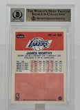 1986-87 Fleer #131 James Worthy Los Angeles Lakers BGS Autograph 10